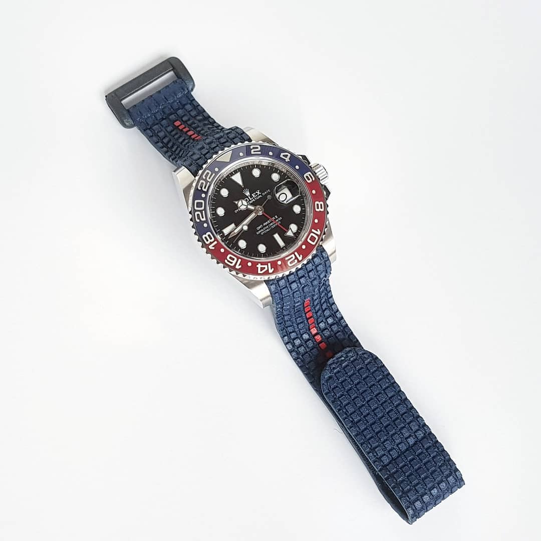 Rolex Straps - Extreme Blue Chessboard with Velcro