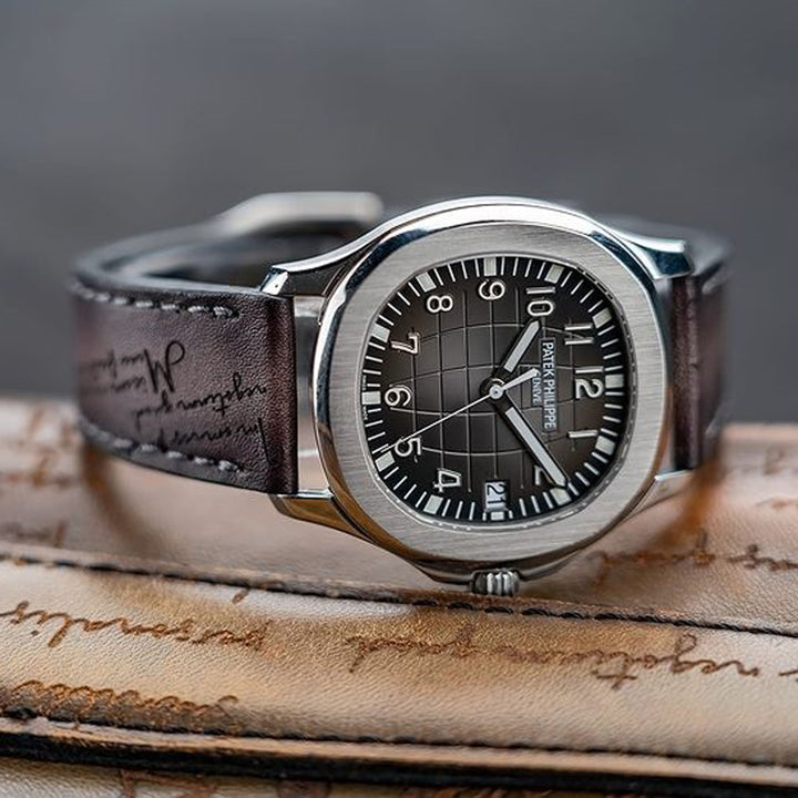 Patek Philippe Straps - Grey Patina Scritto