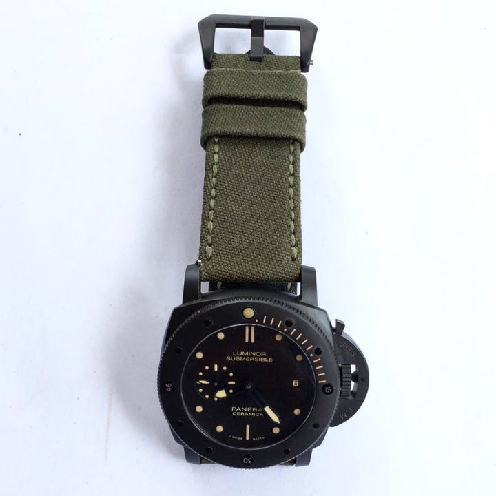 Panerai Submersible Straps - Japan Canvas Basil