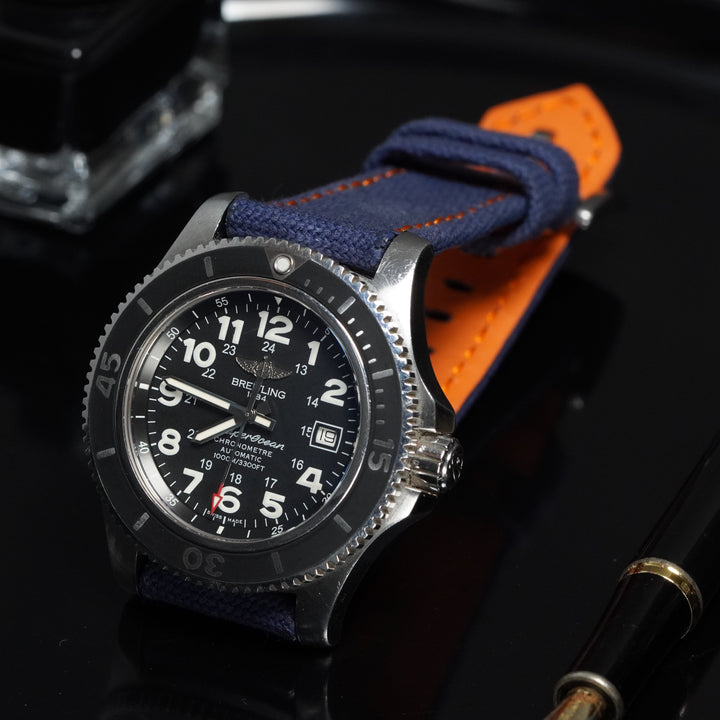 Breitling Straps - Japanese Canvas Royal Blue