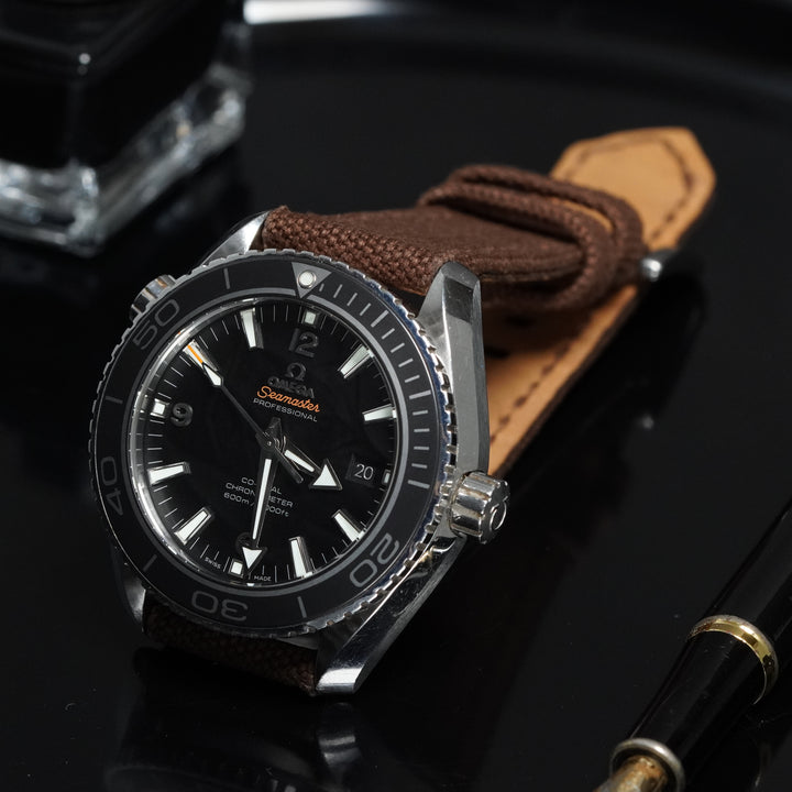 Omega Straps - Japanese Canvas Coffee Brown