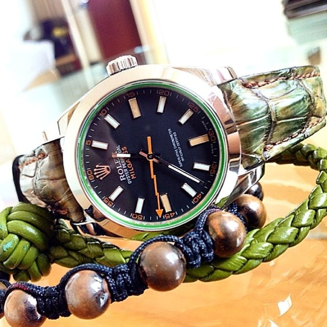 Rolex Straps - Croco Moss