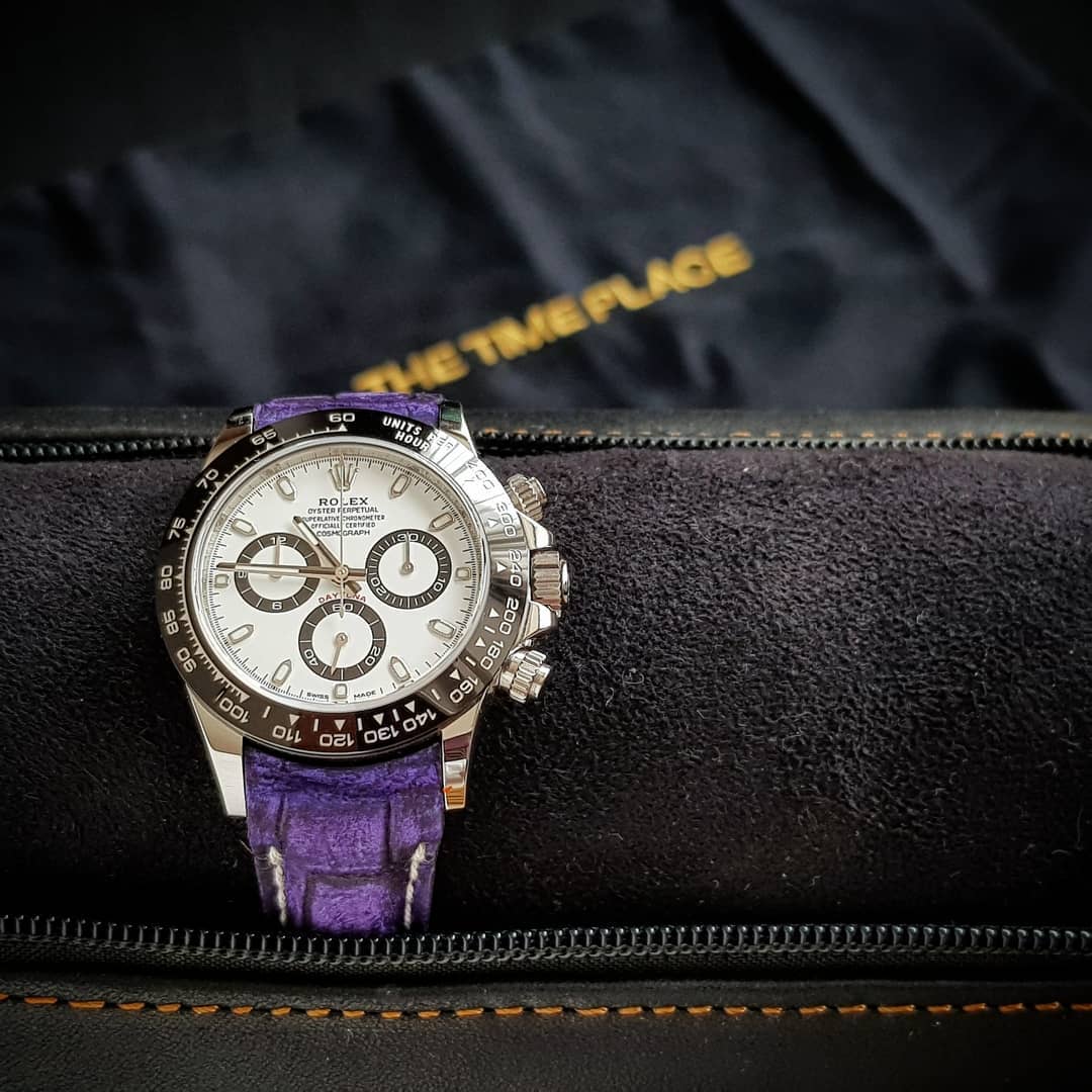 Rolex Straps - Croco Nubuck Purple