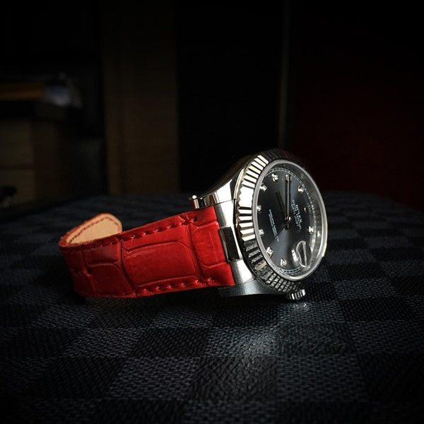 Rolex Straps - Croco Red