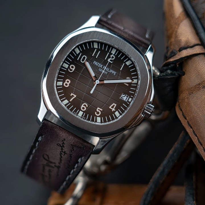 Patek Philippe Straps - Dark Brown Patina Scritto