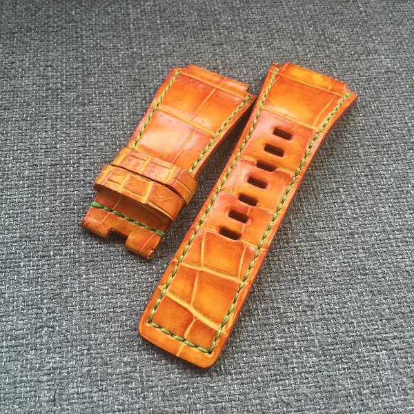 Bell & Ross Straps - BR Pumpkin Croco