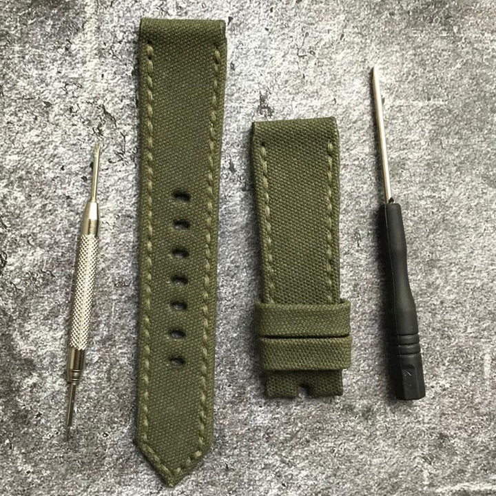 Omega Straps - Japanese Canvas Basil