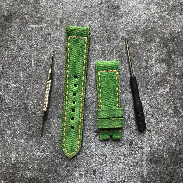 Omega Straps - Canvas Lime Green No. 4