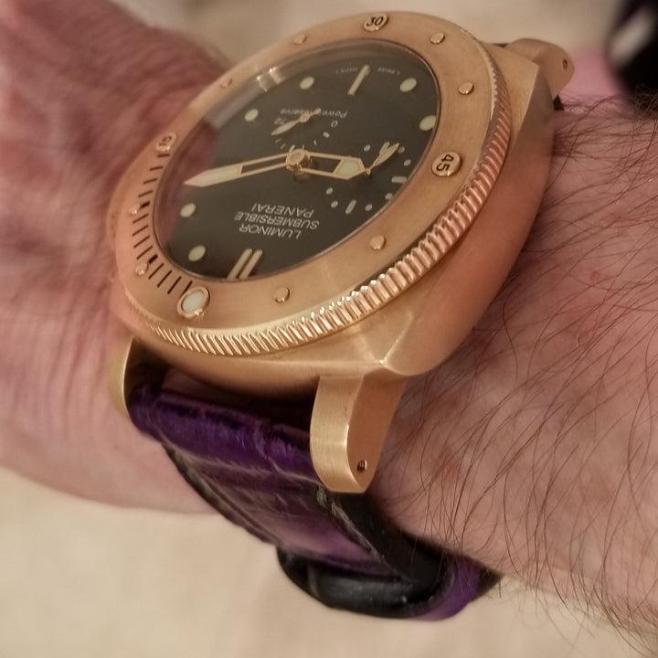 Panerai Submersible Straps - Croco Amethyst