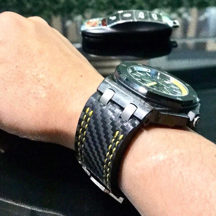 Audemars Piguet Straps - AP Carbon Fiber Double Yellow