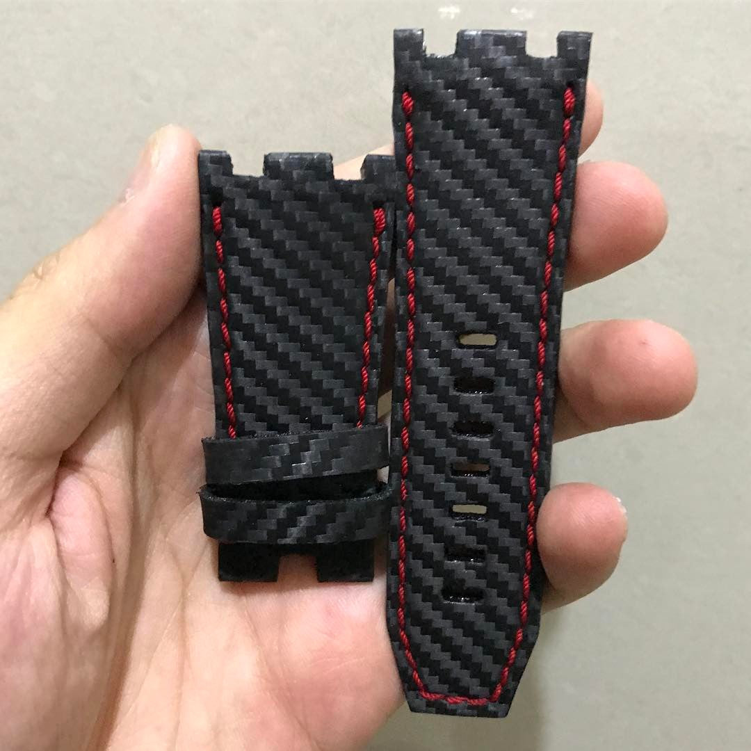 Audemars Piguet Straps - AP Carbon Fiber Red Stitch