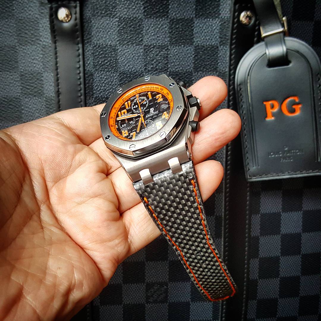 Audemars Piguet Straps - AP Carbon Fiber Orange Stitch