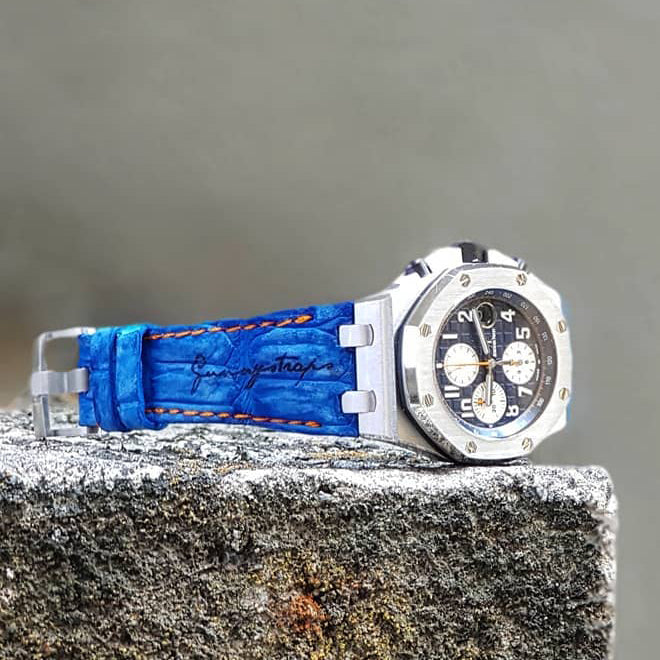 Audemars Piguet Straps - AP Blue Croco Nubuck