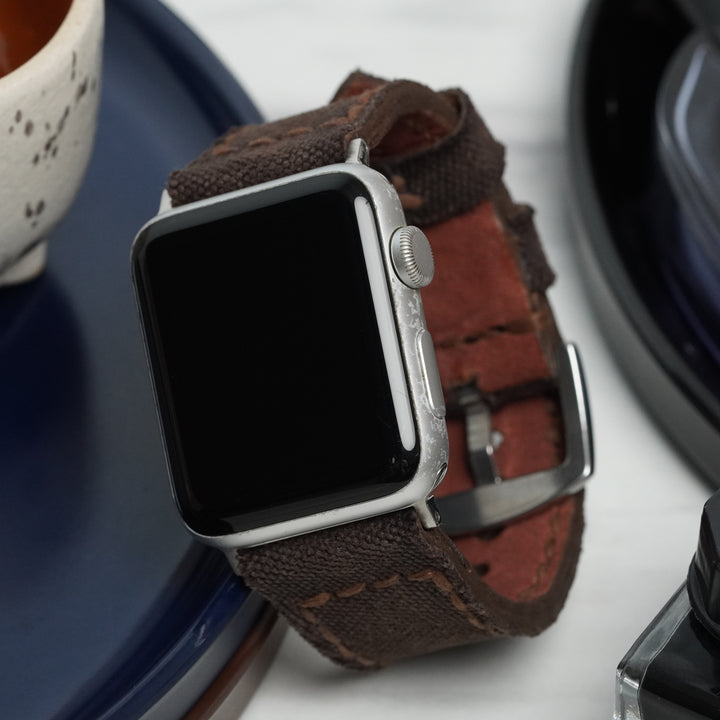 Ready Stock 22mm - Dark Brown Canvas No. 10