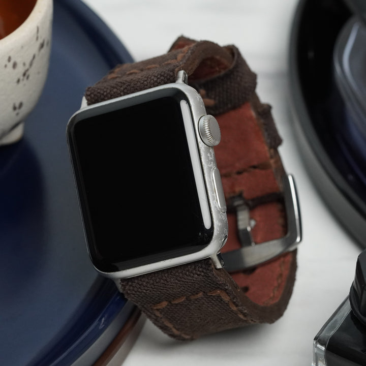 Apple Watch Straps - canvas #10 dark brown