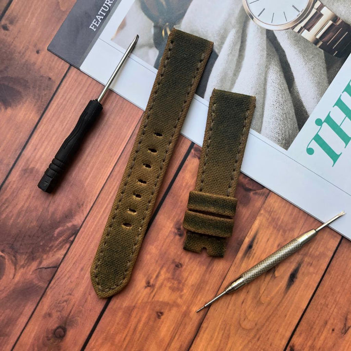 Rolex Straps - Two Tone Canvas Green-Beige