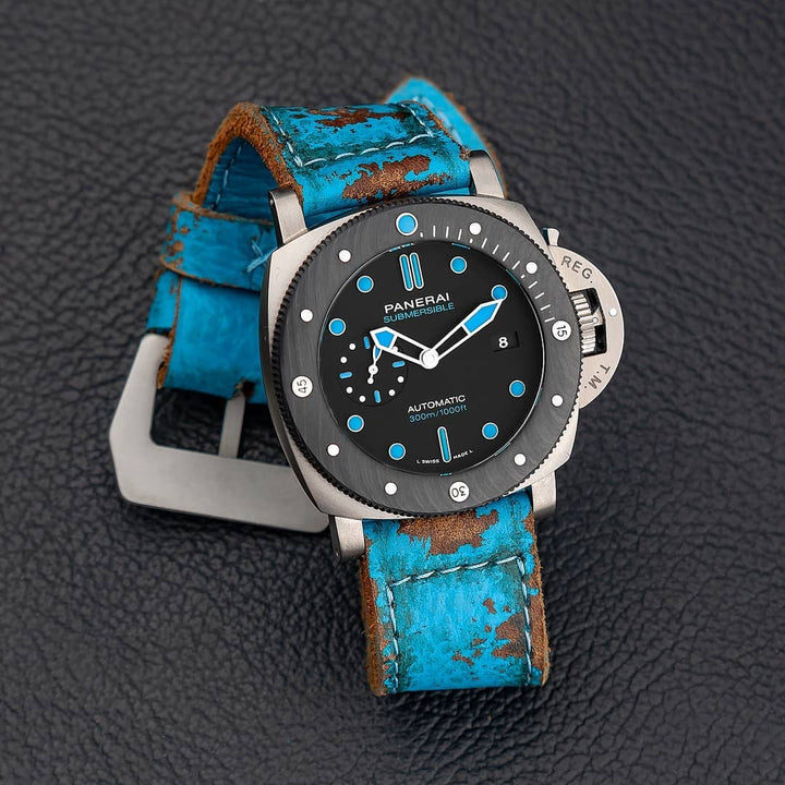 Panerai Submersible Straps - Coral Blue