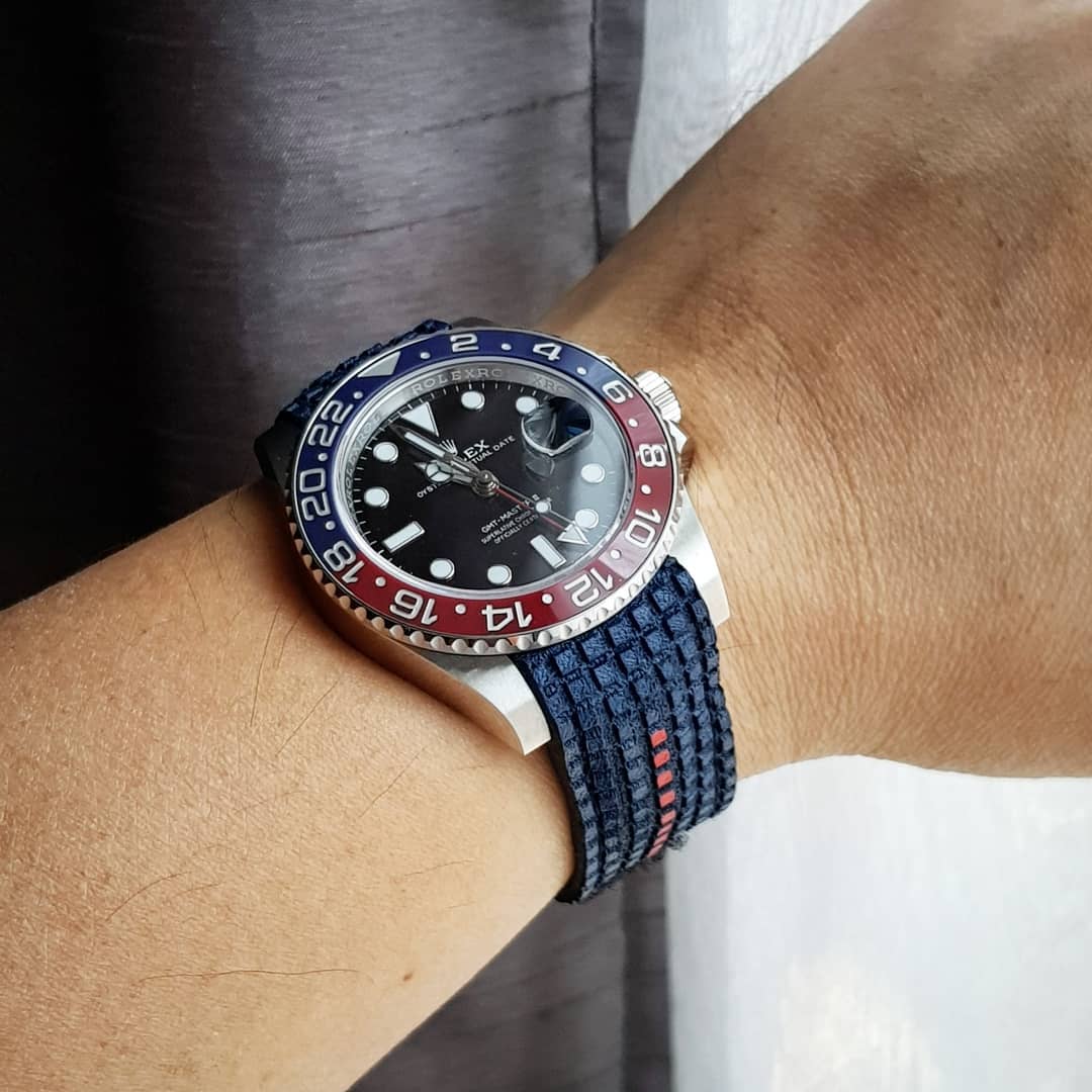 Rolex Straps - Extreme Blue Chessboard with Velcro