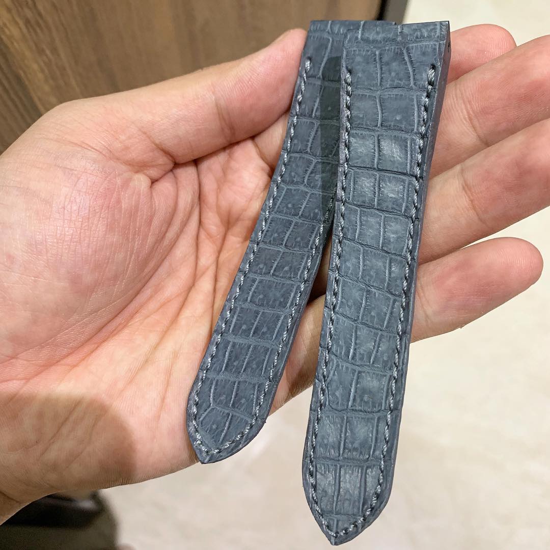 Cartier Straps - Dark Grey Croco