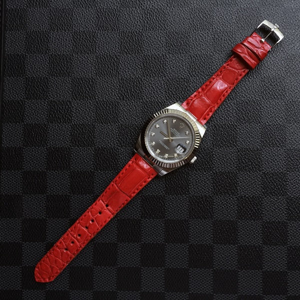 Rolex Straps - Croco Red