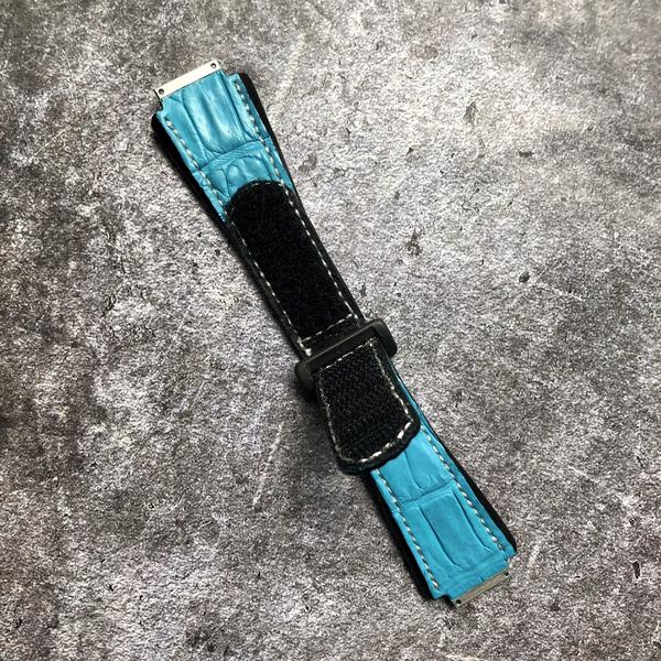 Velcro Croco Teal Blue