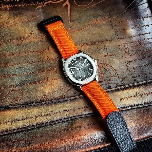 Orange canvas velcro strap with Extreme Padded style