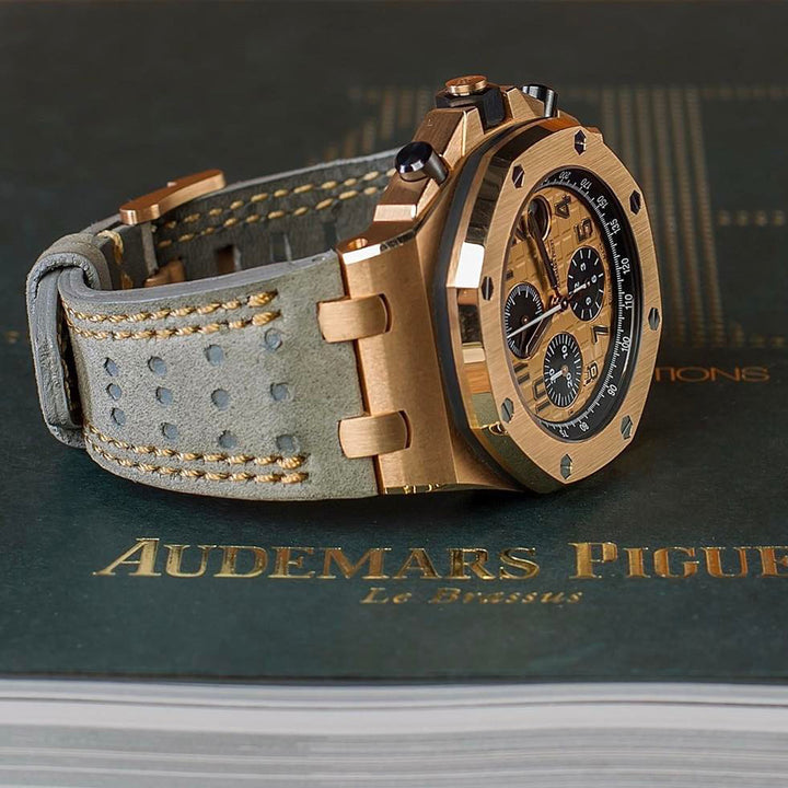 Audemars Piguet Straps - Racing Grey with Double Rose Gold Stitch