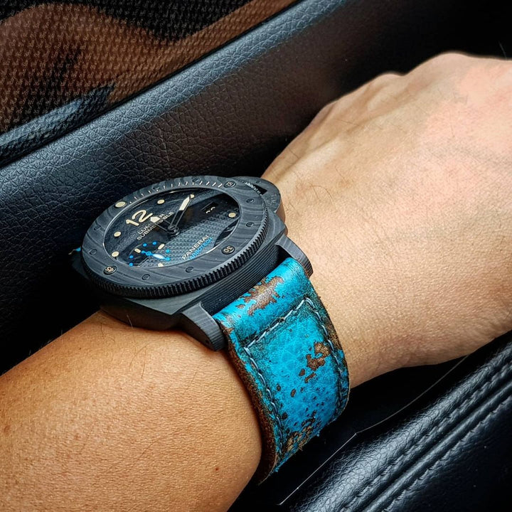 Panerai Submersible Straps - Coral Blue