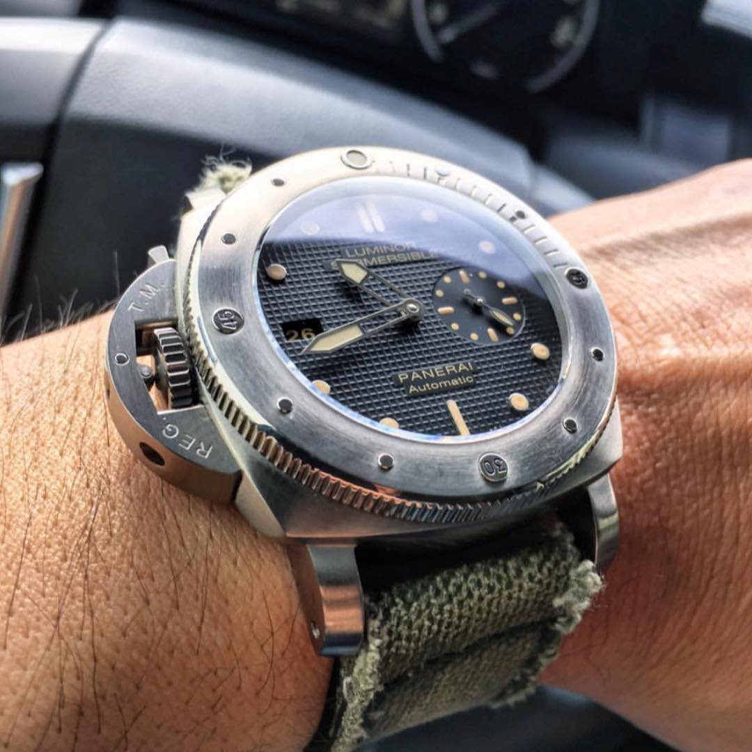 Panerai Submersible Straps - Canvas Verte