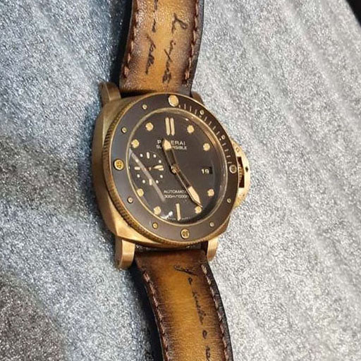 Panerai Submersible Straps - Brown Patina Scritto