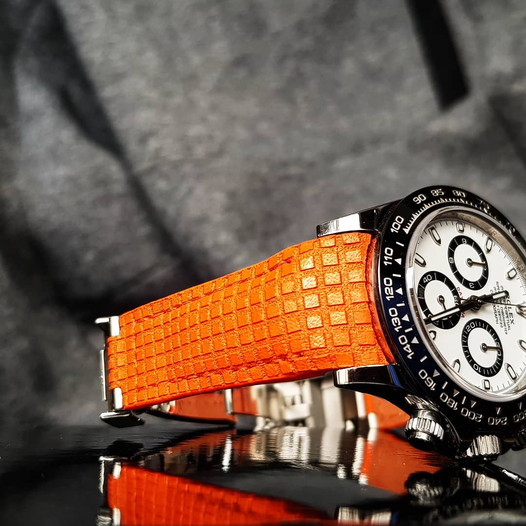 Rolex Straps - Chessboard Orange