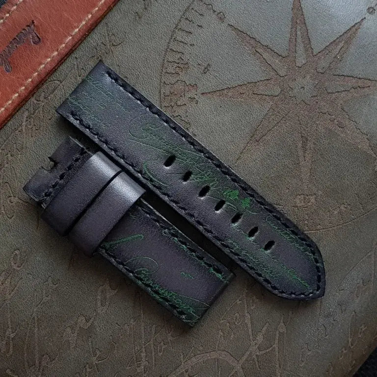 Black Patina with Green Scritto