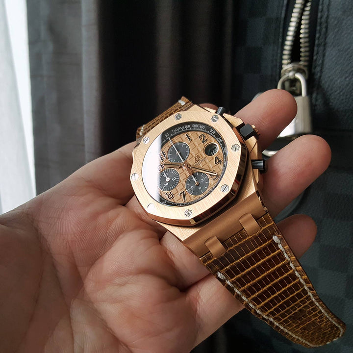 Audemars Piguet Straps - AP Dark Gold Lizard