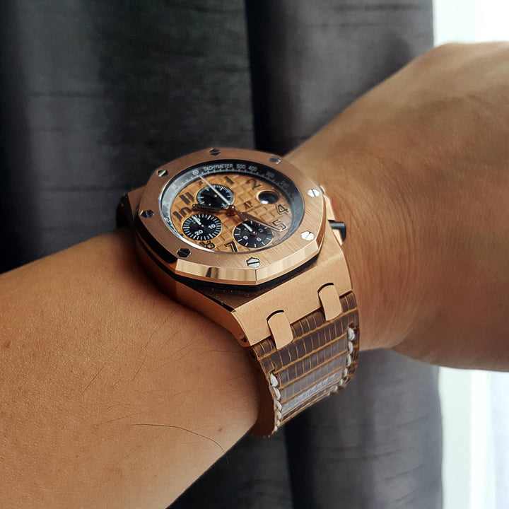 Audemars Piguet Straps - AP Dark Gold Lizard