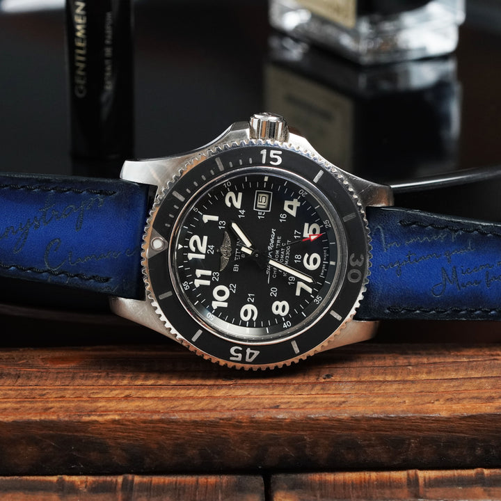 Breitling Straps - Blue Patina Scritto