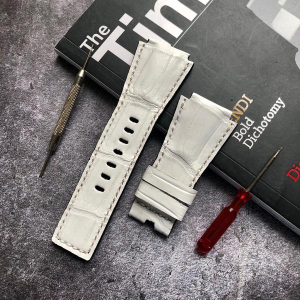 Bell & Ross Straps - BR White Croco