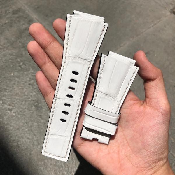 Bell & Ross Straps - BR White Croco