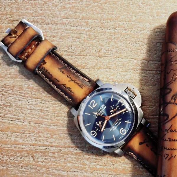 Panerai Luminor Straps - Brown Patina Scritto