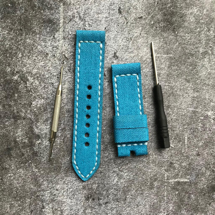 Panerai Luminor Straps - Canvas Aqua Blue