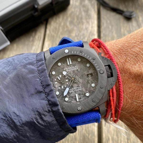 Panerai Submersible Straps - Canvas Blue