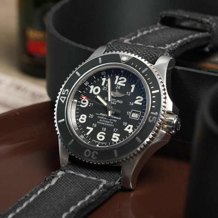 Breitling Straps - Canvas Noir