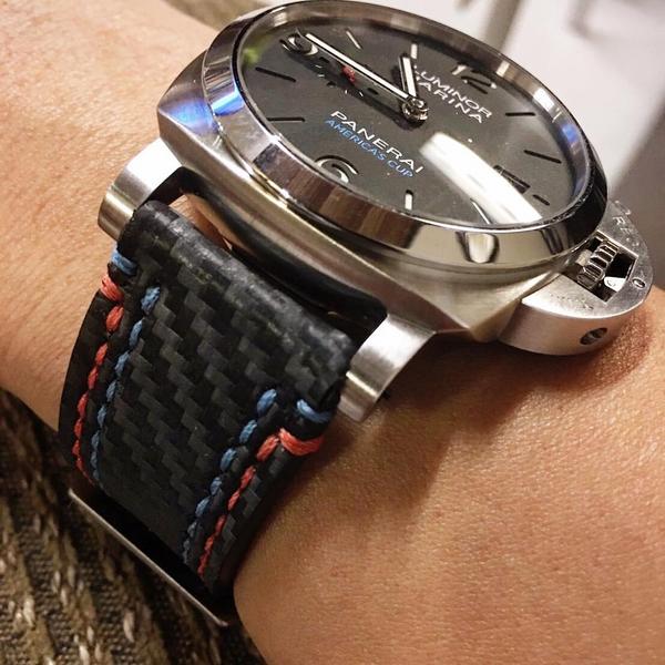 Panerai Luminor Straps - Carbon Fiber Red Blue