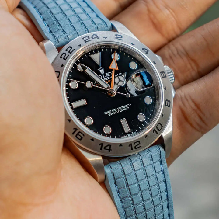 Rolex Straps - Chessboard Baby Blue