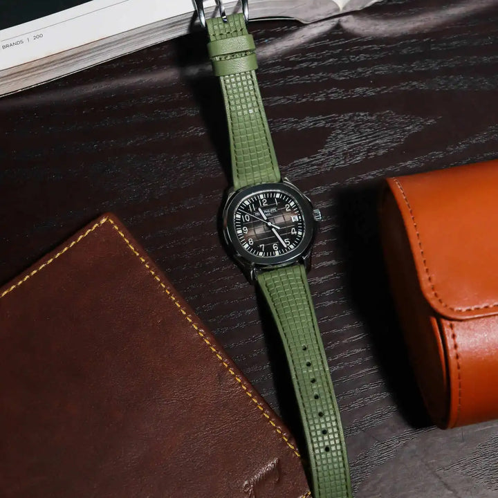 Patek Philippe Straps - Chessboard Fern Green