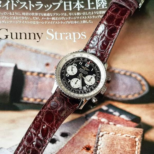 Breitling Straps - Croco Bordeaux