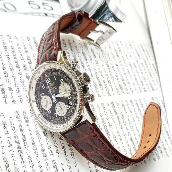 Breitling Straps - Croco Bordeaux