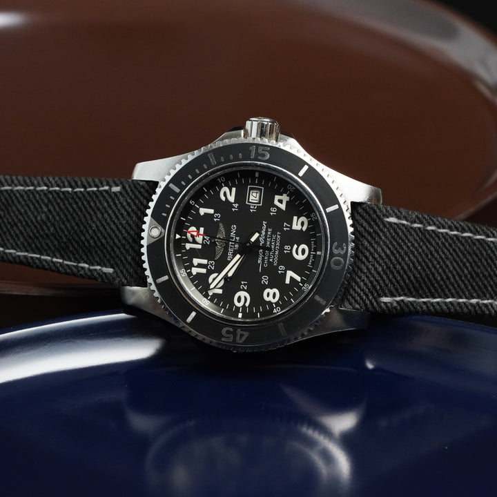 Breitling Straps - Black Denim Strap