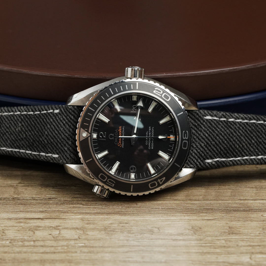 Omega Straps - Black Denim Strap