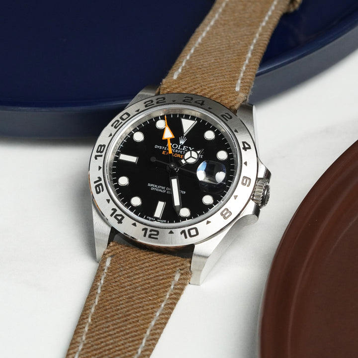 Rolex Straps - Light Brown Denim Strap