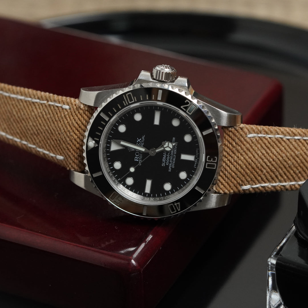 Rolex Straps - Light Brown Denim Strap